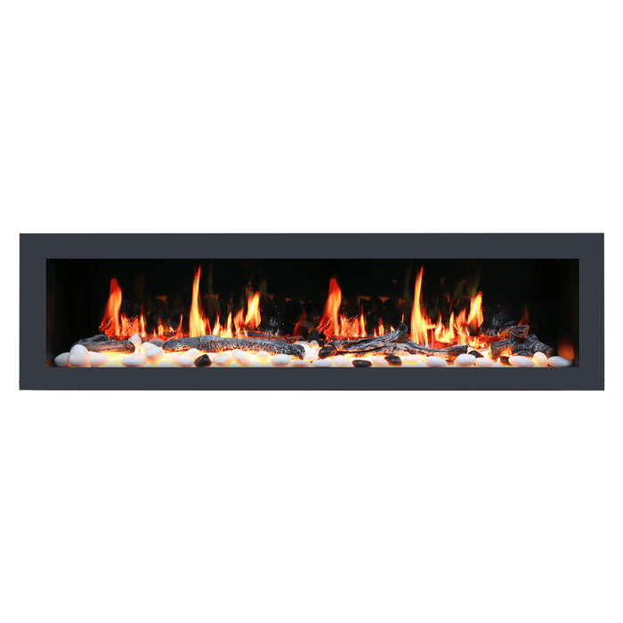 Litedeer Homes Latitude II Built-in Smart Electric Fireplace with 3-Inch Trim - Realistic Flame