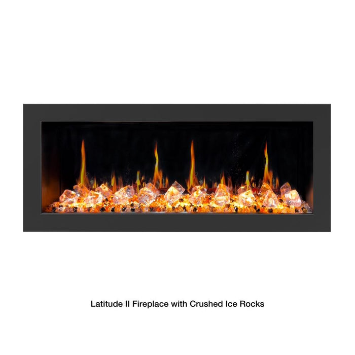 Litedeer Homes Latitude II Built-in Smart Electric Fireplace with 3-Inch Trim - Realistic Flame