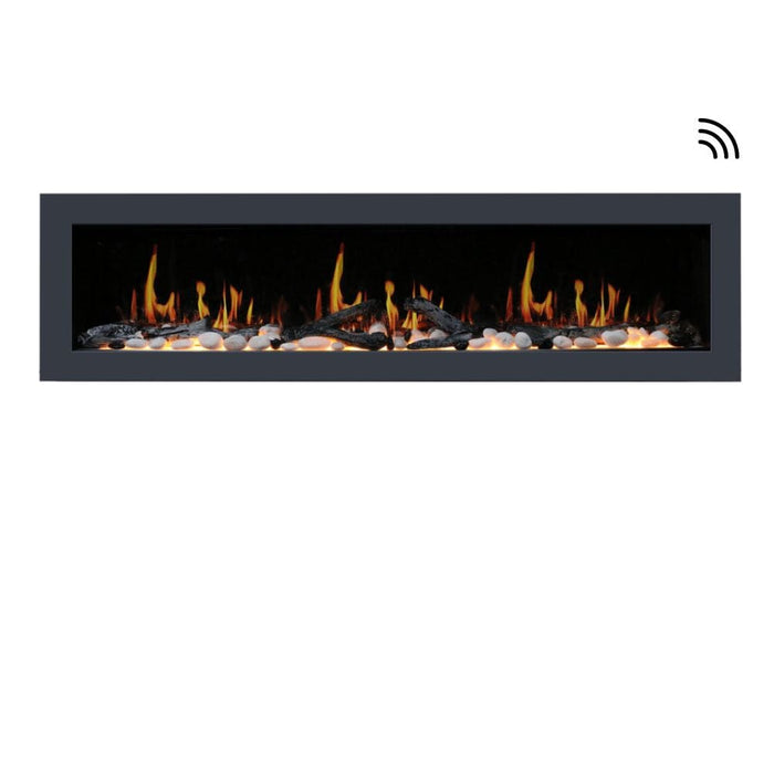 Litedeer Homes Latitude II Built-in Smart Electric Fireplace with 3-Inch Trim - Realistic Flame