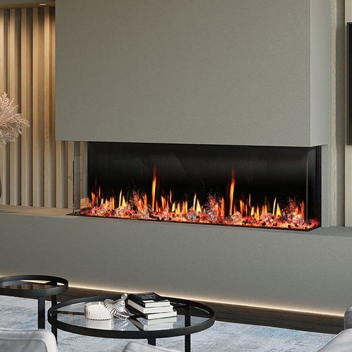 Litedeer Homes WarmCastle 3-Sided Smart Electric Fireplace - Real Flame Effect