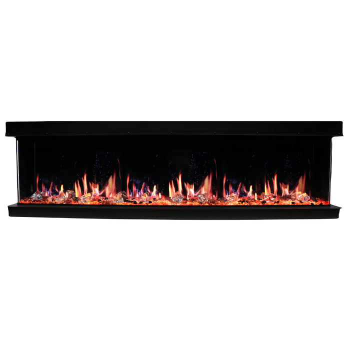 Litedeer Homes WarmCastle 3-Sided Smart Electric Fireplace - Real Flame Effect