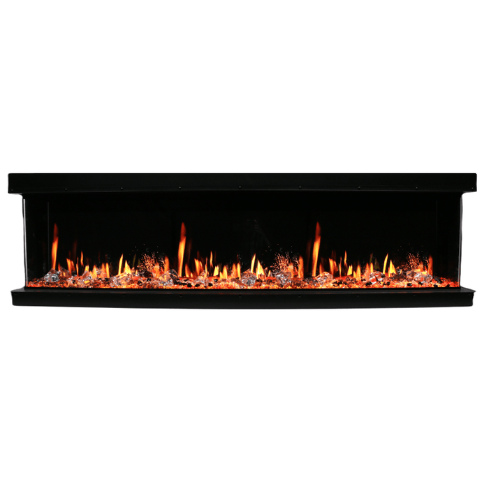 Litedeer Homes WarmCastle 3-Sided Smart Electric Fireplace - Real Flame Effect