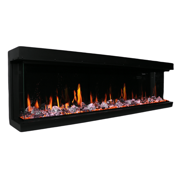 Litedeer Homes WarmCastle 3-Sided Smart Electric Fireplace - Real Flame Effect