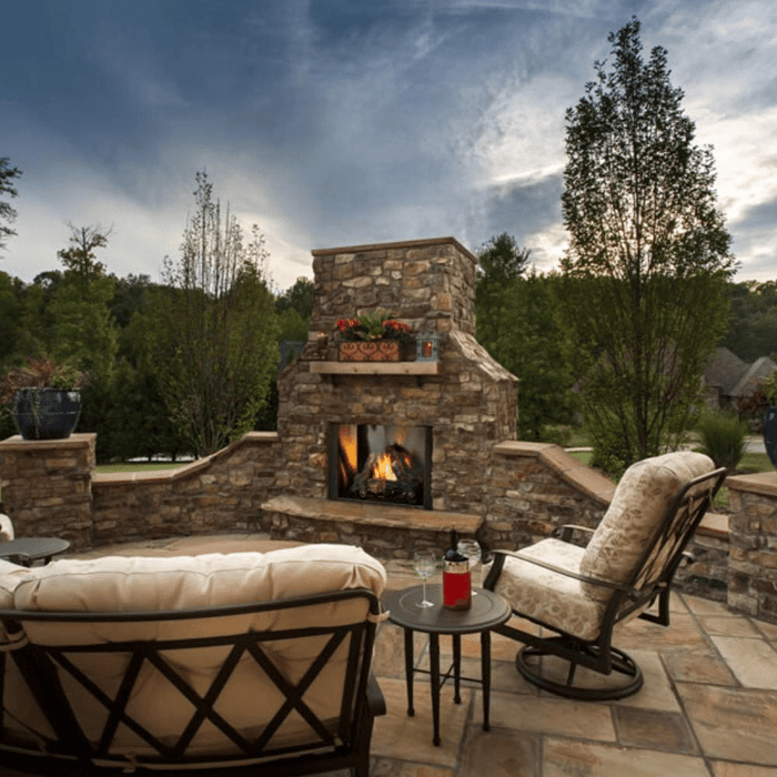 Majestic Courtyard Vent-Free Outdoor Natural Gas Fireplace With Hearth Kit