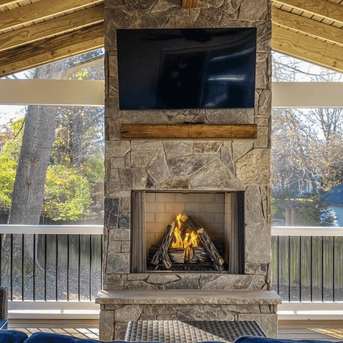 Majestic Courtyard Vent-Free Outdoor Natural Gas Fireplace With Hearth Kit