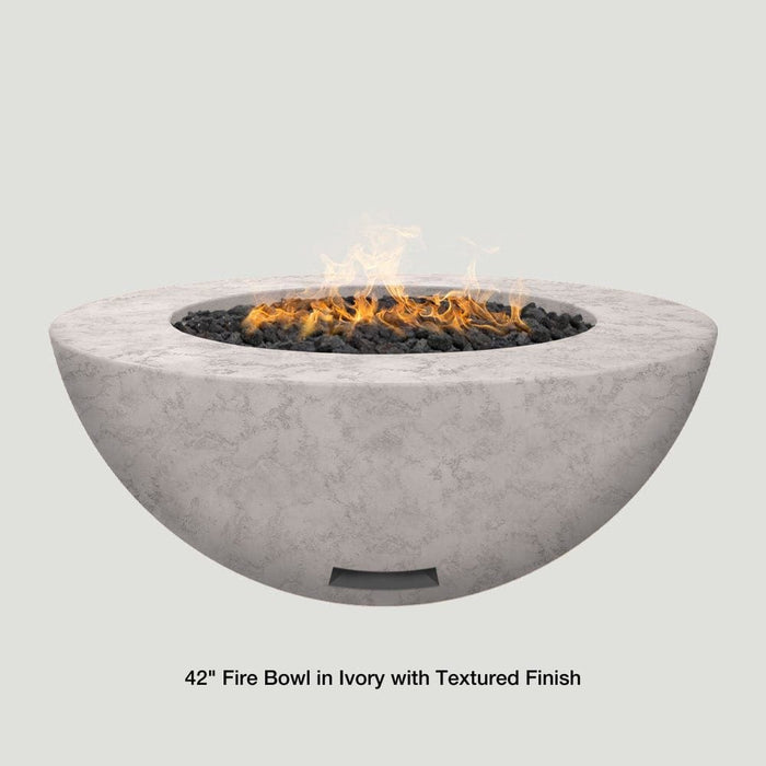 Modern Blaze 42-Inch Round Concrete Gas Fire Bowl with Match Lit Ignition