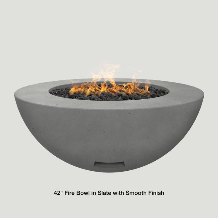 Modern Blaze 42-Inch Round Concrete Gas Fire Bowl with Push Button Ignition