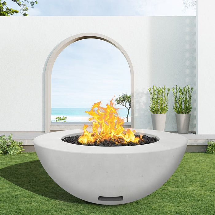 Modern Blaze 48-Inch Round Concrete Gas Fire Bowl with Match Lit Ignition