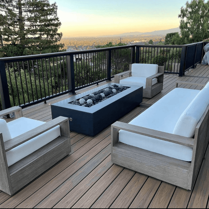 Modern Blaze Lumera Linear Concrete Fire Pit Table