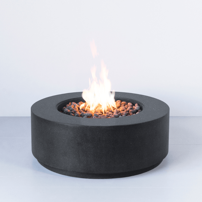 Modern Blaze Oblica Round Concrete Fire Pit Table