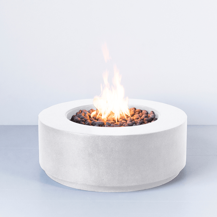 Modern Blaze Oblica Round Concrete Fire Pit Table