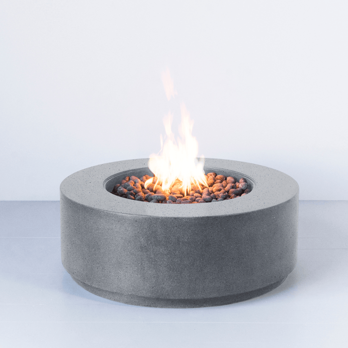 Modern Blaze Oblica Round Concrete Fire Pit Table