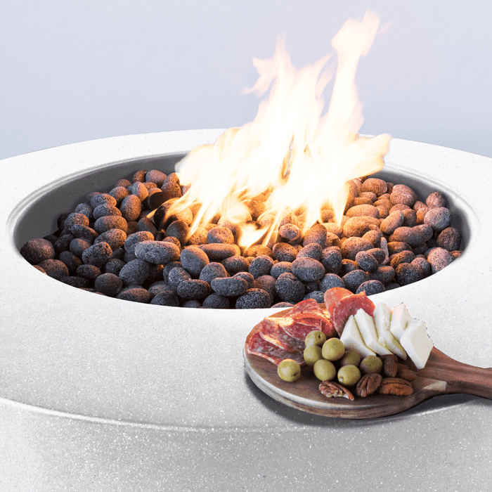 Modern Blaze Oblica Round Concrete Fire Pit Table