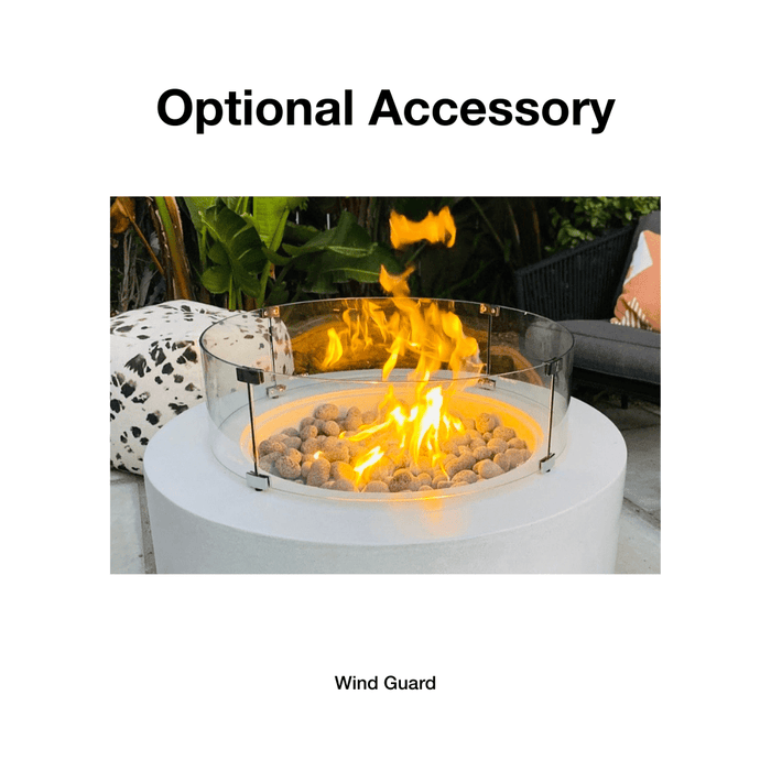 Modern Blaze Oblica Round Concrete Fire Pit Table