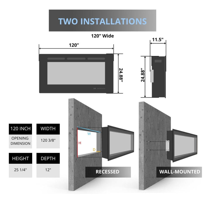 Modern Flames "Landscape Pro Multi" 3-Sided Smart Fireplace with Full Wall Control