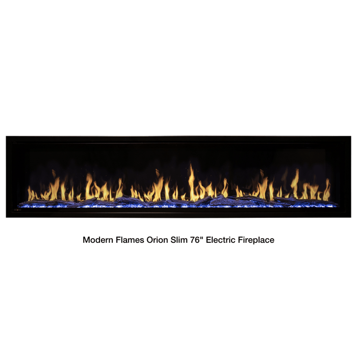 Modern Flames Orion Slim Built-In/Wall Mounted Smart Virtual Electric Fireplace with Real Flame Effect