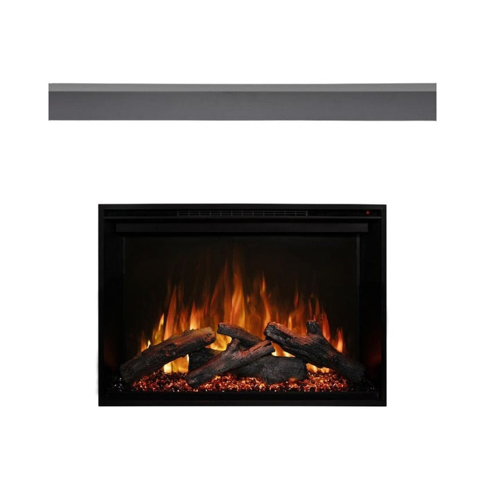 Modern Flames Redstone 36-Inch Electric Fireplace Insert with Modern Matte Black Mantel