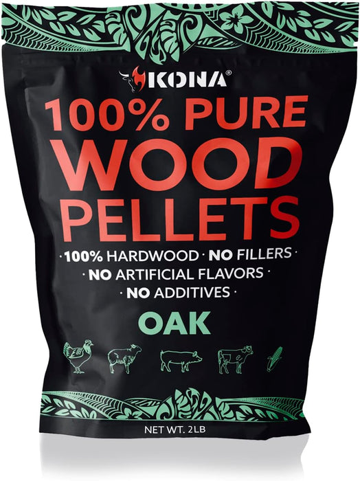 Kona 100% Oak Wood Pellets - Grilling, BBQ & Smoking - Concentrated Pure Hardwood - Mellow Smoke - The Kansas City BBQ Store