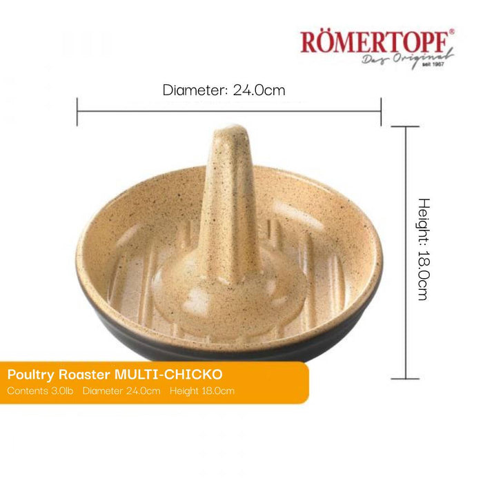 Romertopf Poultry Roaster - Organic Clay Cookware