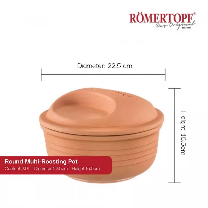 Romertopf Round Roasting Pot - Organic Clay Cookware