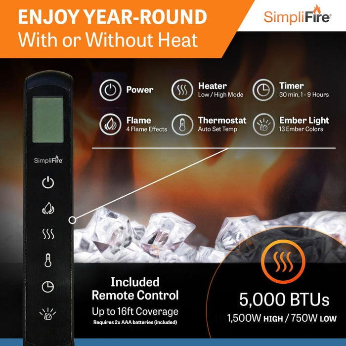 Simplifire Scion Trinity 3-Sided Built-in Electric Fireplace