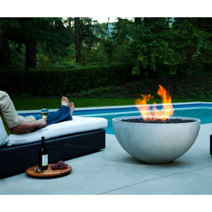 Solus Hemi 36-Inch Round Ultra High Performance Concrete Gas Fire Pit