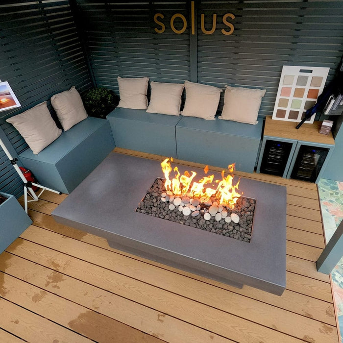 Solus Tavolo 68-Inch Linear Ultra High-Performance Concrete Gas Fire Pit Table