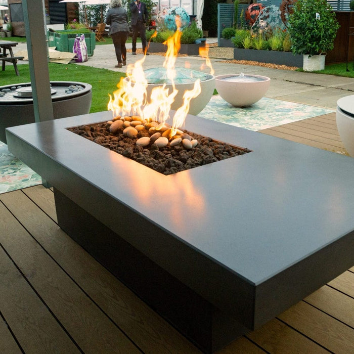 Solus Tavolo 68-Inch Linear Ultra High-Performance Concrete Gas Fire Pit Table