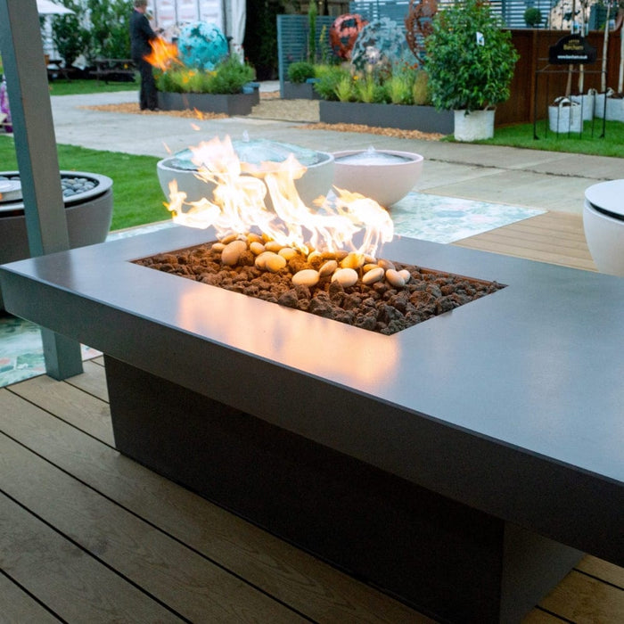 Solus Tavolo 68-Inch Linear Ultra High-Performance Concrete Gas Fire Pit Table