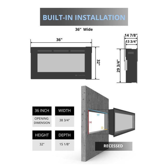 Superior Capella Built-In Zero Clearance Electric Fireplace