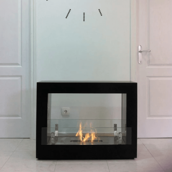 The Bio Flame Rogue 2.0 36-Inch Free Standing See-Through Ethanol Fireplace