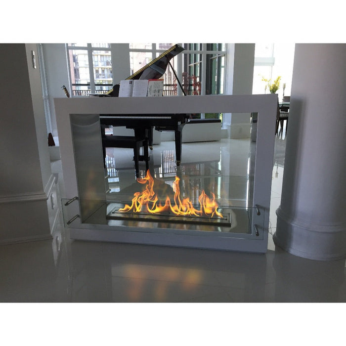 The Bio Flame Sek XL 53-Inch Free Standing See-Through Ethanol Fireplace