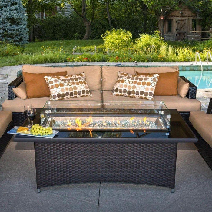 The Outdoor GreatRoom Company Balsam Montego 59-Inch Linear Gas Fire Pit Table (MG-1242-BLSM-K)