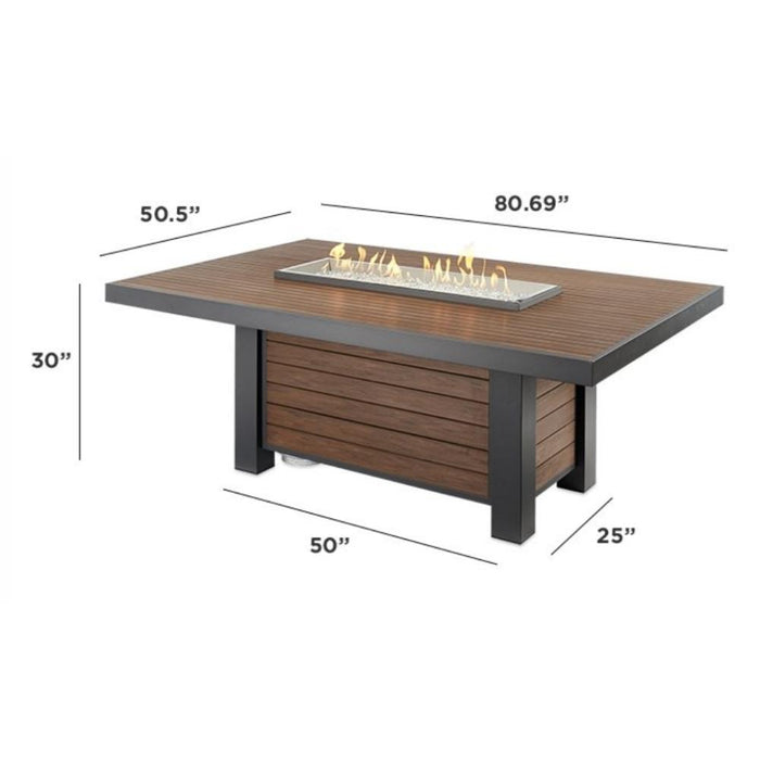 The Outdoor GreatRoom Company Kenwood 81-Inch Gas Fire Pit Dining Table (KW-1242-K)