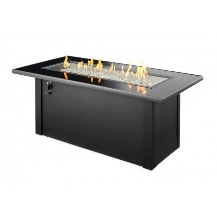 The Outdoor GreatRoom Company Monte Carlo 59-Inch Linear Gas Fire Pit Table (MCR-1242-BLK-K)