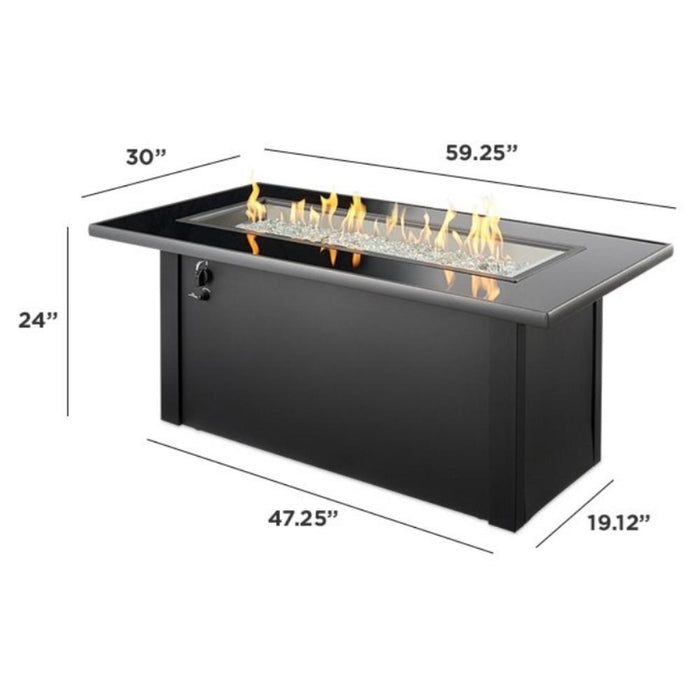 The Outdoor GreatRoom Company Monte Carlo 59-Inch Linear Gas Fire Pit Table (MCR-1242-BLK-K)