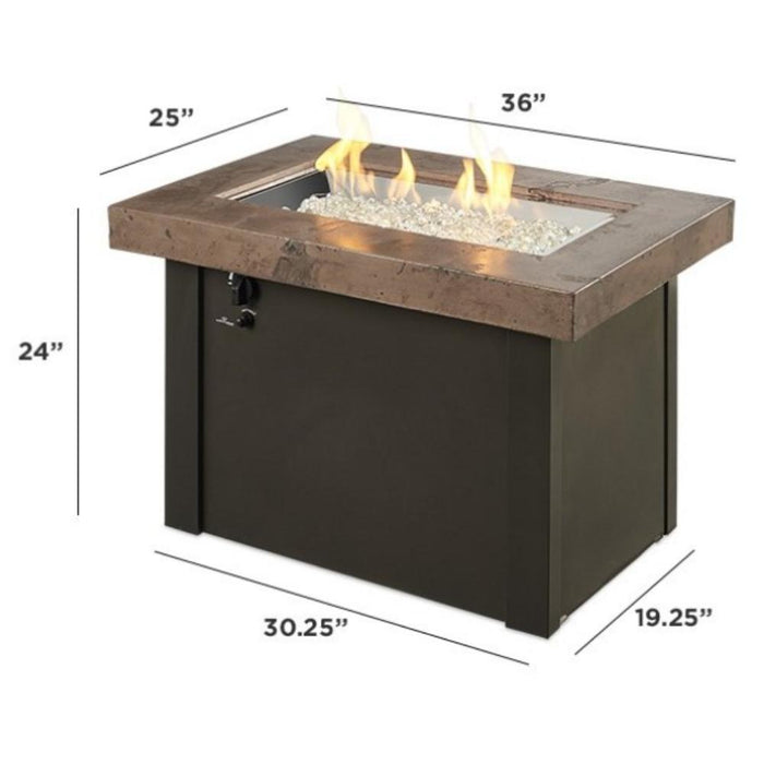 The Outdoor GreatRoom Company Providence Rectangular Gas Fire Pit Table