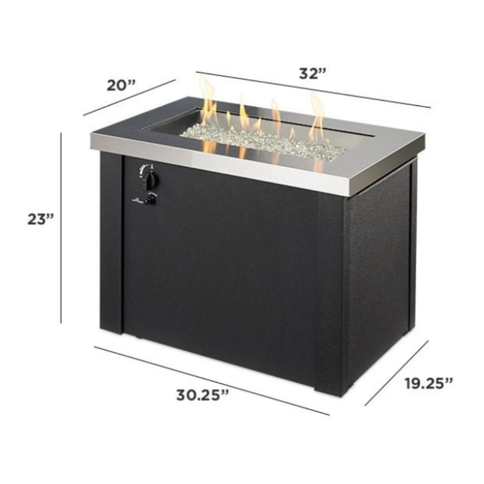 The Outdoor GreatRoom Company Providence Rectangular Gas Fire Pit Table