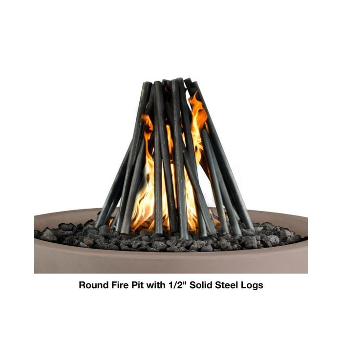 Top Fires Avalon 24-Inch Square Concrete Gas Fire Bowl - Match Lit