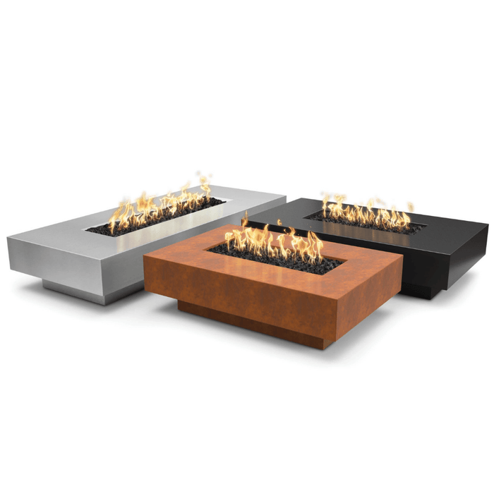 Top Fires Cabo 56-Inch Rectangular GFRC Gas Fire Pit Table - Electronic