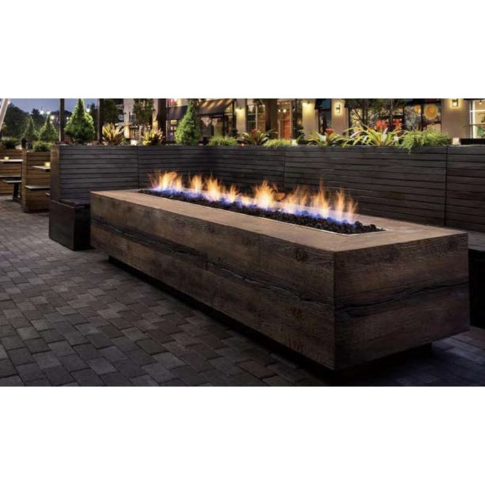 Top Fires Catalina Rectangular GFRC Gas Fire Pit - Flame Sense