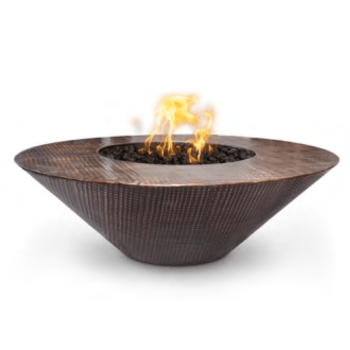 Top Fires Julius 48-Inch Copper Gas Fire Pit With Wide Ledge - Electronic (OPT-RS48E)