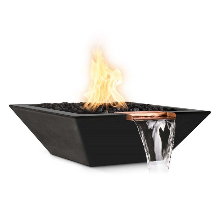 Top Fires Maya 24-Inch Square Concrete Gas Fire and Water Bowl - Match Lit (OPT-24SFW)