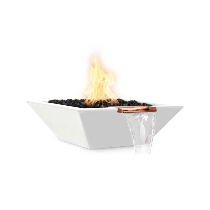 Top Fires Maya 24-Inch Square Concrete Gas Fire and Water Bowl - Match Lit (OPT-24SFW)