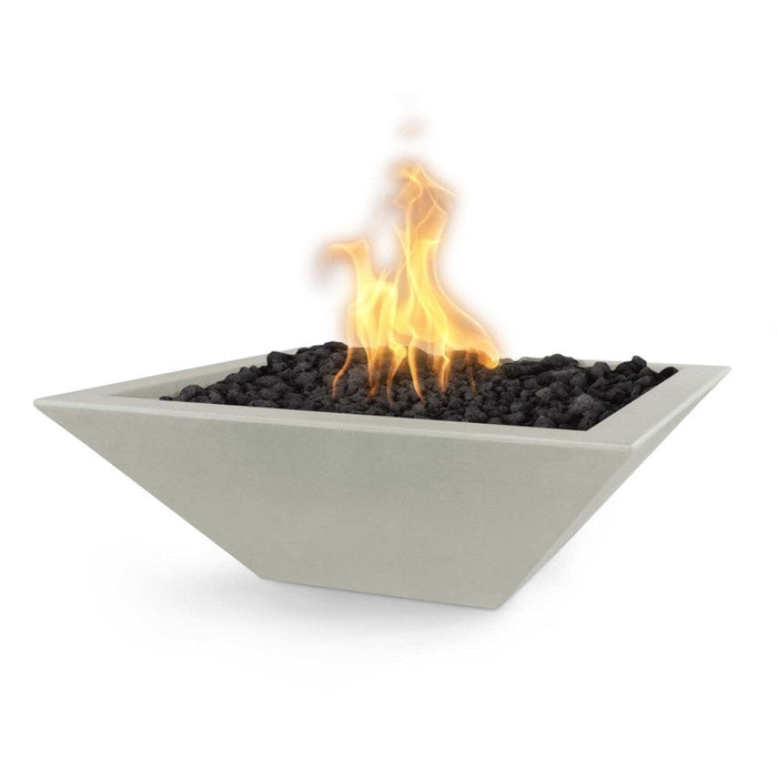 Top Fires Maya 24-Inch Square Concrete Gas Fire Bowl - Electronic (OPT-24SFOE)