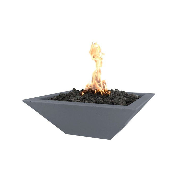 Top Fires Maya 24-Inch Square Concrete Gas Fire Bowl - Electronic (OPT-24SFOE)