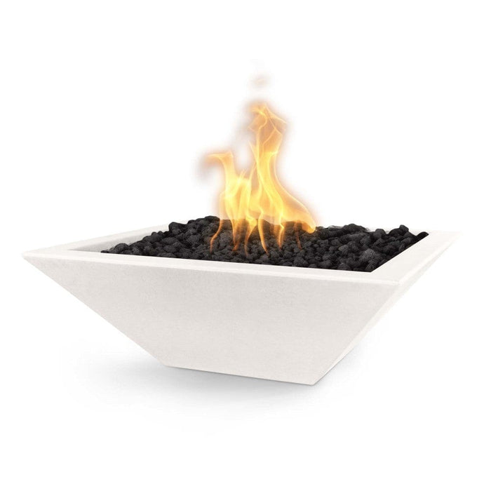 Top Fires Maya 24-Inch Square Concrete Gas Fire Bowl - Electronic (OPT-24SFOE)