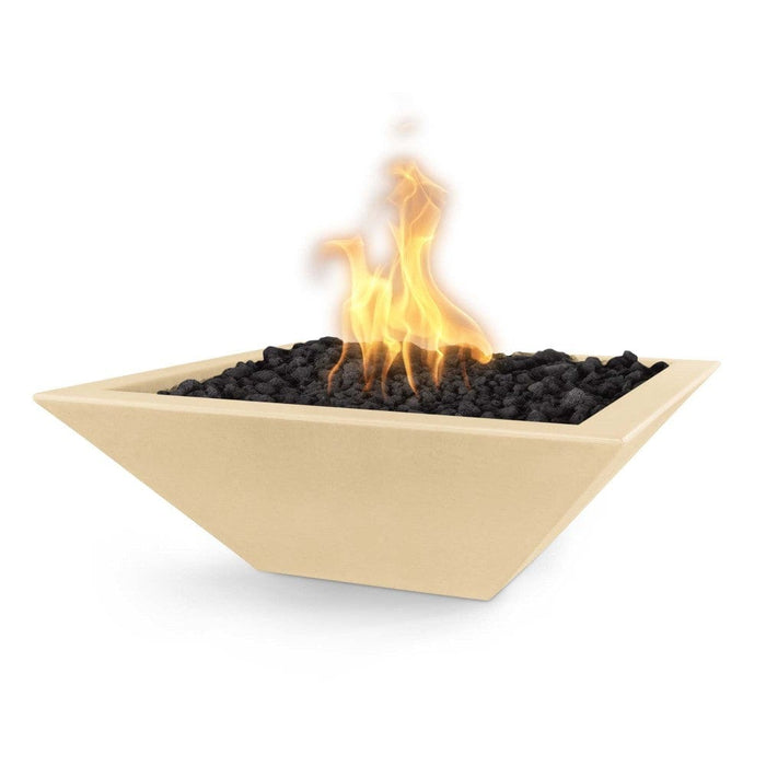 Top Fires Maya 24-Inch Square Concrete Gas Fire Bowl - Electronic (OPT-24SFOE)