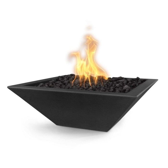 Top Fires Maya 24-Inch Square Concrete Gas Fire Bowl - Match Lit (OPT-24SFO)