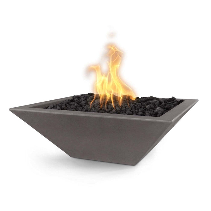 Top Fires Maya 30-Inch Square Concrete Gas Fire Bowl - Electronic (OPT-30SFOE)